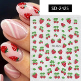 Cherry Strawberry 3D Nail Stickers Clearance No Brand SD-2425 
