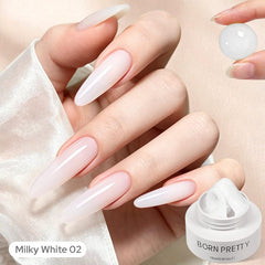 Non‑Stick Hand Builder Gel 5D Sculpting Gel 15ml Extension Nail Gel BORN PRETTY Milky White 02 