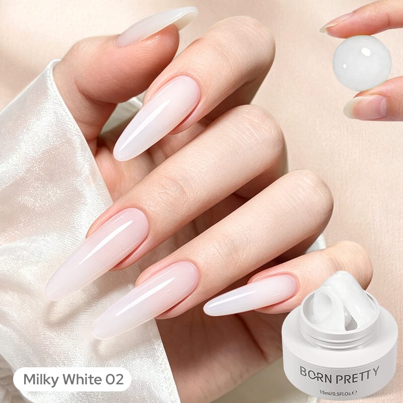 Non‑Stick Hand Builder Gel 5D Sculpting Gel 15ml Extension Nail Gel BORN PRETTY Milky White 02 
