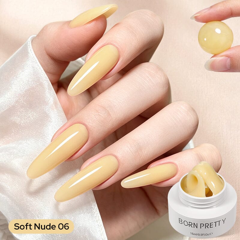 Non‑Stick Hand Builder Gel 5D Sculpting Gel 15ml Extension Nail Gel BORN PRETTY Soft Nude 06 
