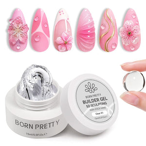 Non‑Stick Hand Builder Gel 5D Sculpting Gel 15ml Extension Nail Gel BORN PRETTY 