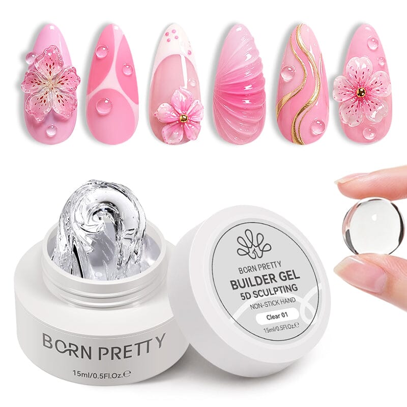 Non‑Stick Hand Builder Gel 5D Sculpting Gel 15ml Extension Nail Gel BORN PRETTY 
