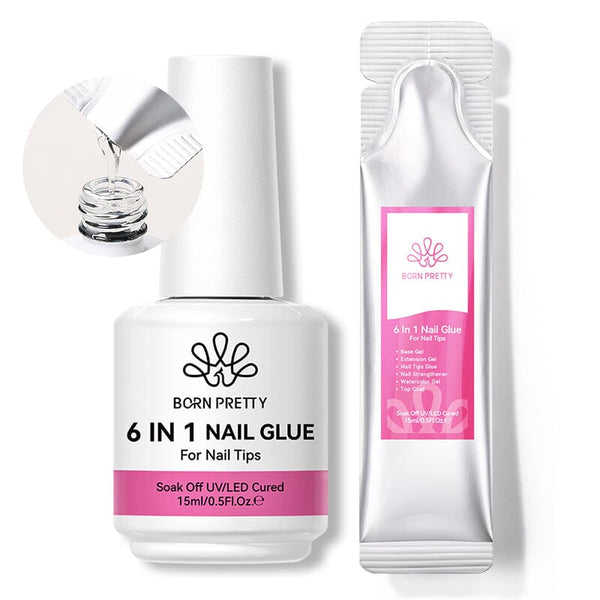 2pcs Set 6 in 1 Nail Glue Gel Polish 15ml Gel Nail Polish BORN PRETTY 
