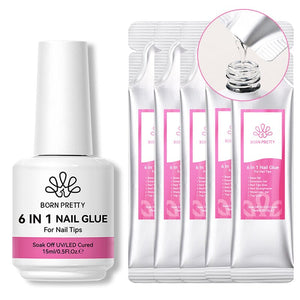 6pcs Set 6 in 1 Nail Glue Gel Polish 15ml Gel Nail Polish BORN PRETTY 