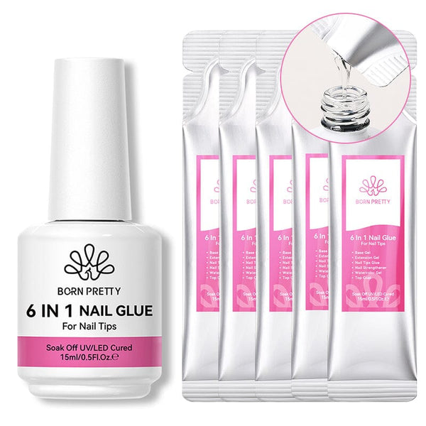 6pcs Set 6 in 1 Nail Glue Gel Polish 15ml Gel Nail Polish BORN PRETTY 
