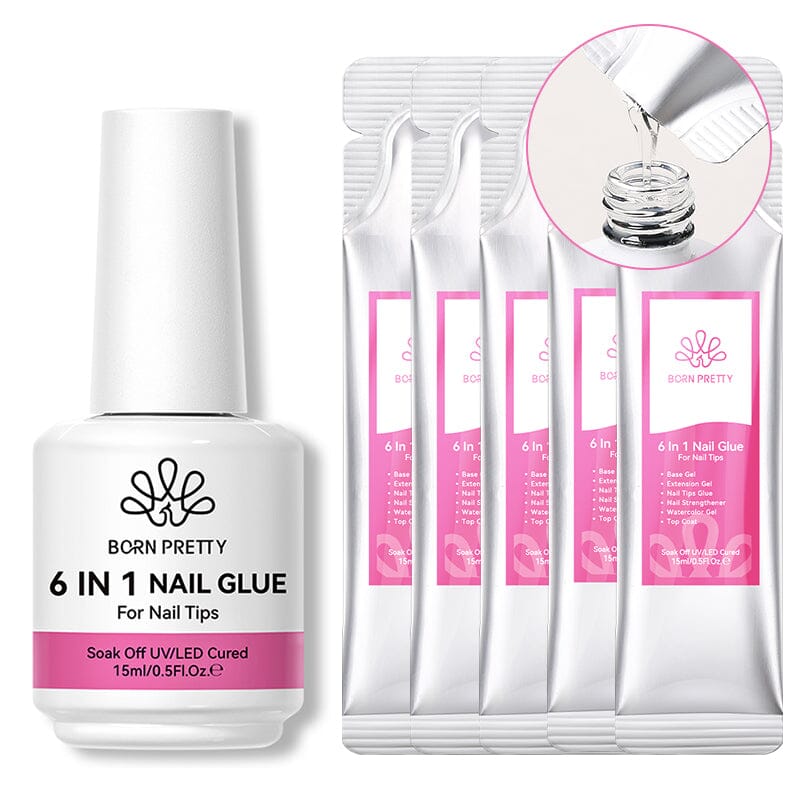 6pcs Set 6 in 1 Nail Glue Gel Polish 15ml Gel Nail Polish BORN PRETTY 