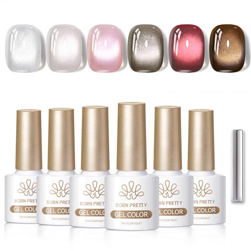 6 Colors Glass Cat Magnetic Gel M11 Obsidian Ode 7ml HEMA/TPO FREE