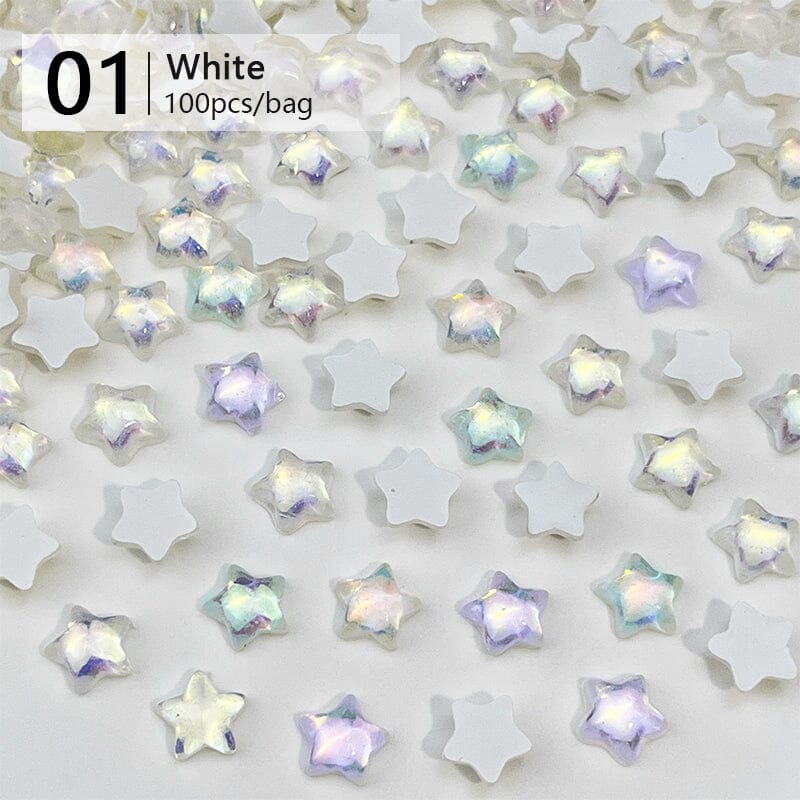 100pcs Star Plastic Nail Art Decorations Clearance No Brand 01 