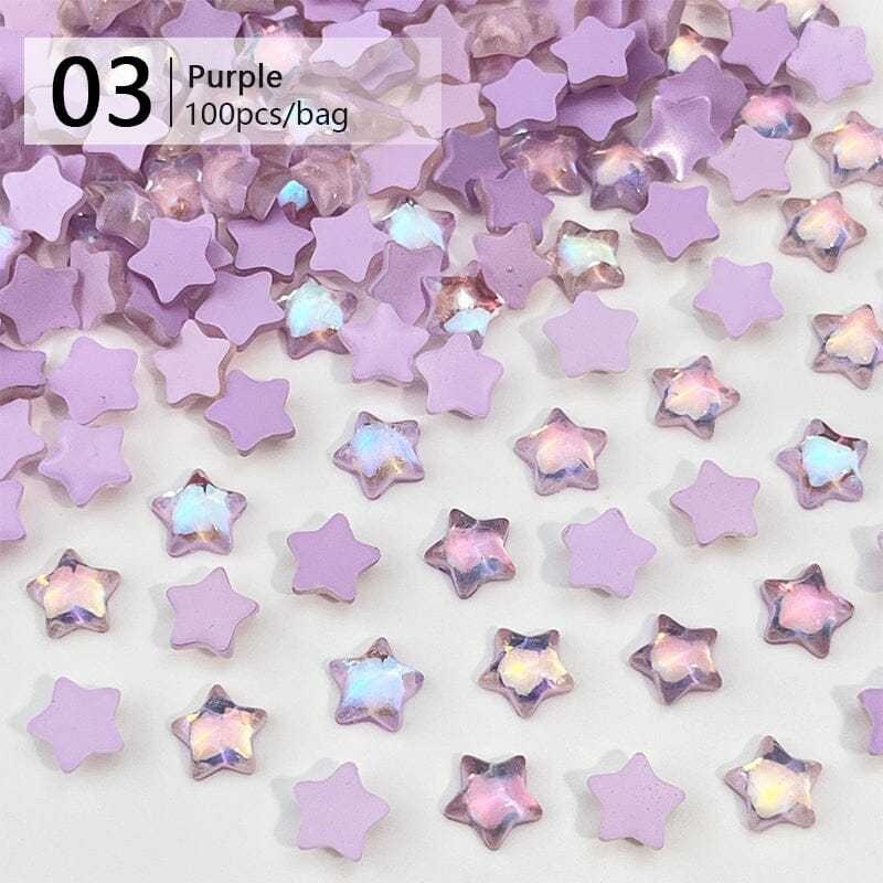 100pcs Star Plastic Nail Art Decorations Clearance No Brand 03 