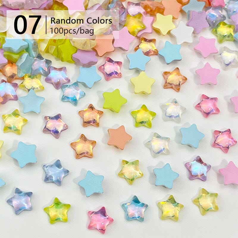 100pcs Star Plastic Nail Art Decorations Clearance No Brand 07 