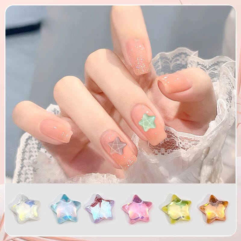 100pcs Star Plastic Nail Art Decorations Clearance No Brand 7 Colors 