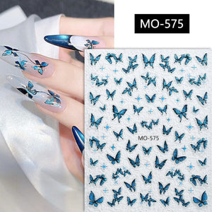 Glitter Butterfly 3D Nail Stickers MO-573 Clearance No Brand 