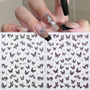 Glitter Butterfly 3D Nail Stickers Nail Sticker No Brand 