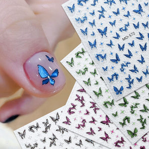 Glitter Butterfly 3D Nail Stickers MO-573 Clearance No Brand 