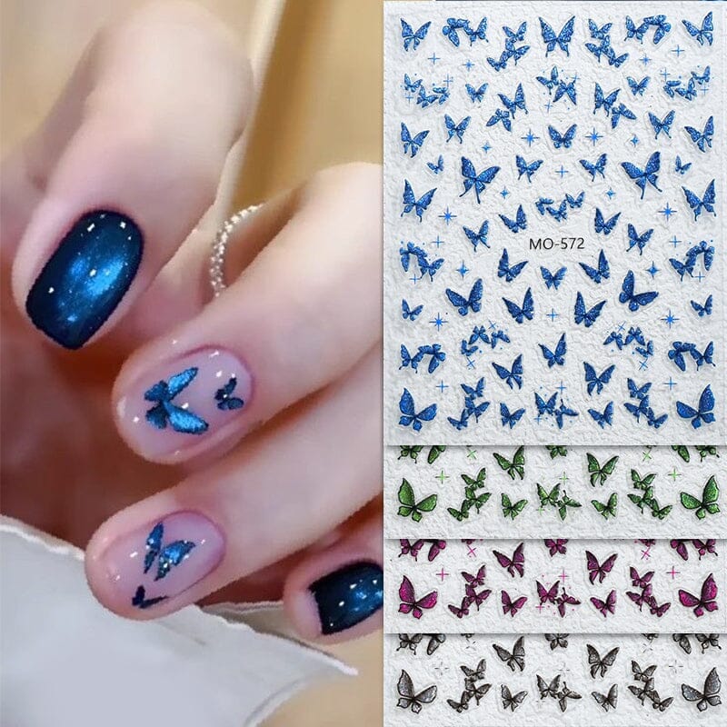 Glitter Butterfly 3D Nail Stickers MO-573 Clearance No Brand 