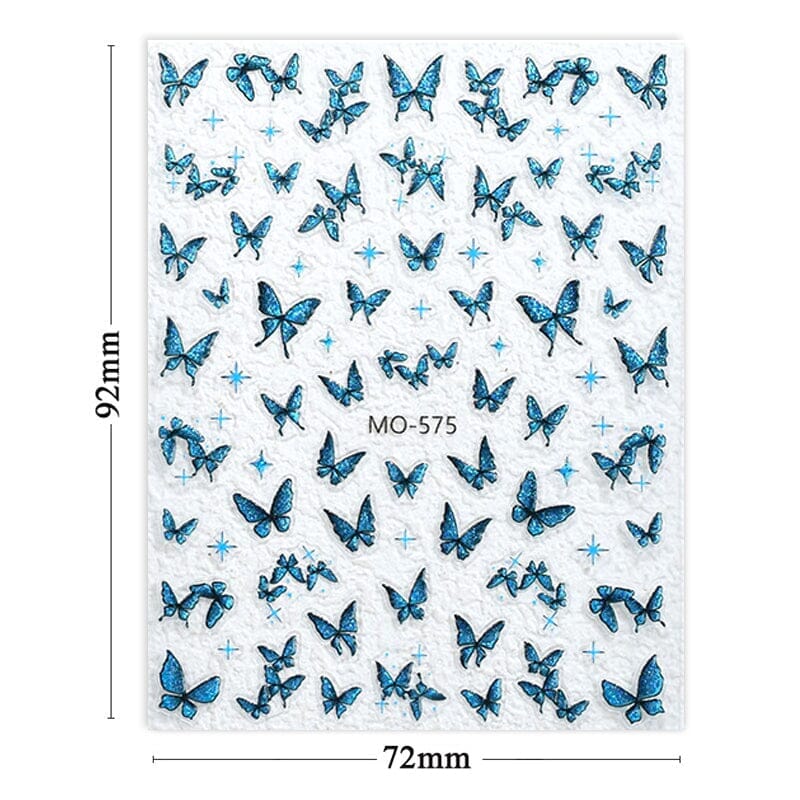Glitter Butterfly 3D Nail Stickers Nail Sticker No Brand 