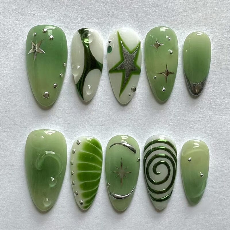 24pcs W2014 Almond Press on Nails Nail Tips No Brand 