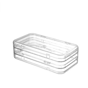 Transparent Triple Fold Large Nail Storage Box Clearance No Brand 