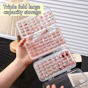 Transparent Triple Fold Large Nail Storage Box Clearance No Brand 