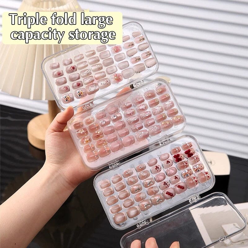 Transparent Triple Fold Large Nail Storage Box Clearance No Brand 
