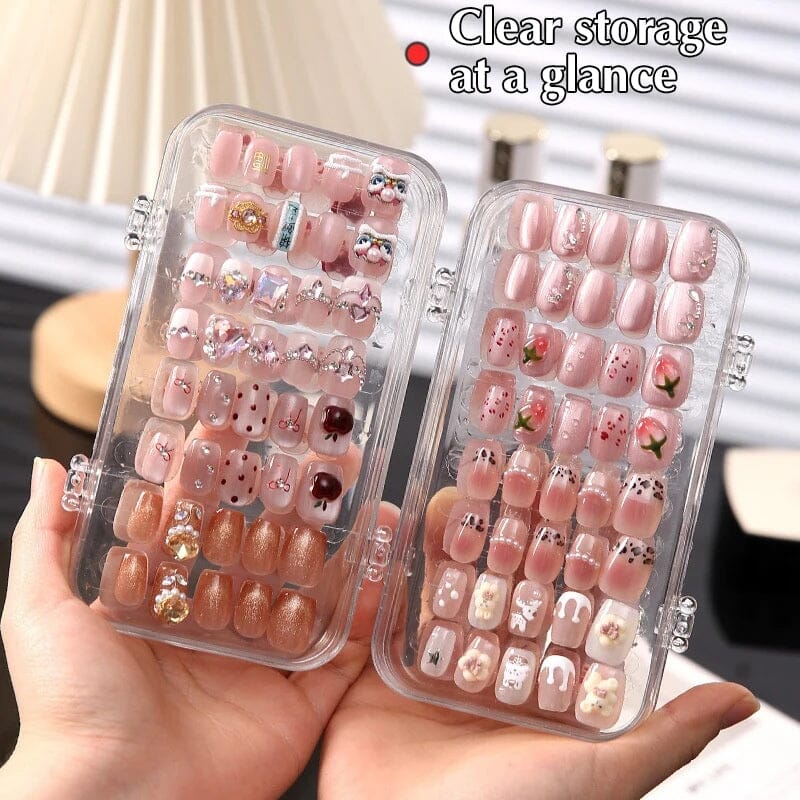 Transparent Triple Fold Large Nail Storage Box Clearance No Brand 