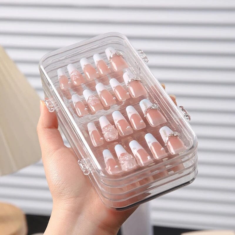 Transparent Triple Fold Large Nail Storage Box Clearance No Brand 