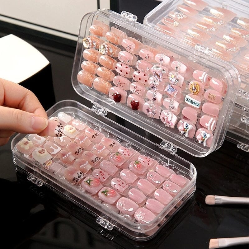 Transparent Triple Fold Large Nail Storage Box Clearance No Brand 