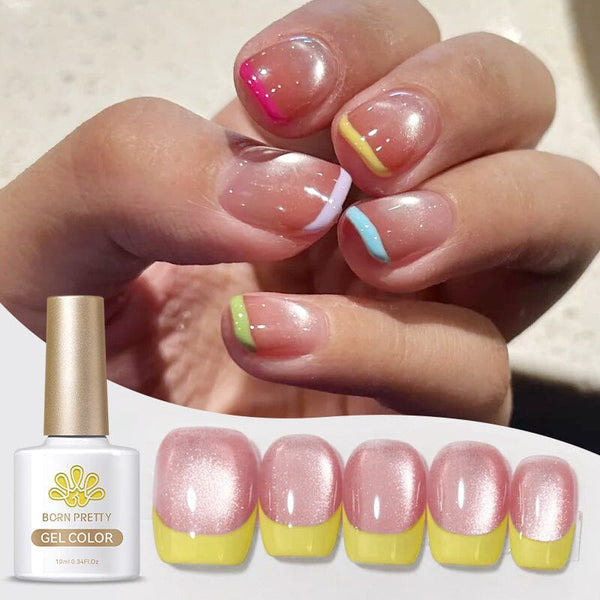 2 Bottles Gel Set French Cat Magnetic Gel 10ml Gel Nail Polish BORN PRETTY 