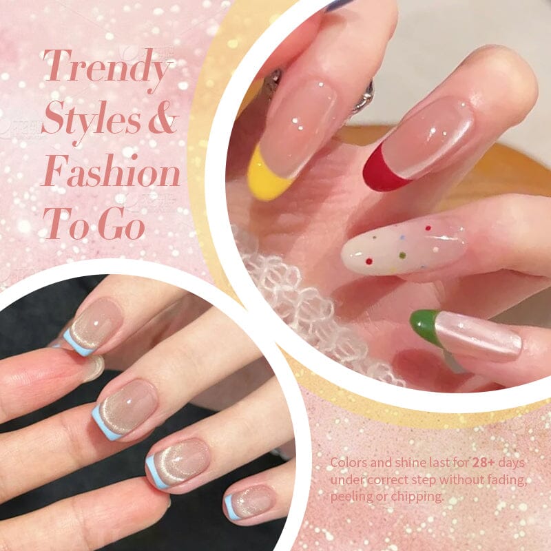 2 Bottles Gel Set French Cat Magnetic Gel 10ml Gel Nail Polish BORN PRETTY 
