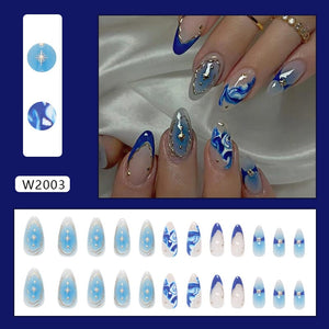 24pcs W2003 Almond Press on Nails Nail Tips No Brand 