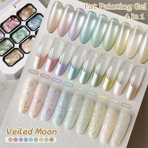 9 Colors 4 in 1 Pat Painting Gel Veiled Moon Gel Nail Polish UR SUGAR 