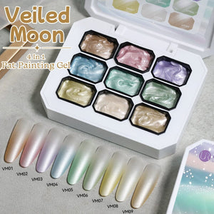 9 Colors 4 in 1 Pat Painting Gel Veiled Moon Gel Nail Polish UR SUGAR 