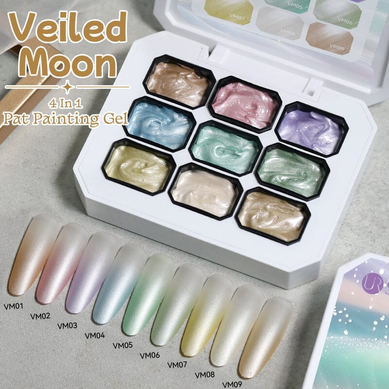 9 Colors 4 in 1 Pat Painting Gel Veiled Moon Gel Nail Polish UR SUGAR 