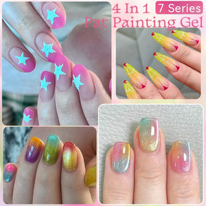 9 Colors 4 in 1 Pat Painting Gel Veiled Moon Gel Nail Polish UR SUGAR 