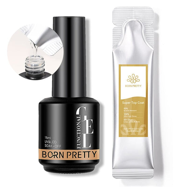 2pcs Super Top Coat Set 15ml Base & Top Coat BORN PRETTY 