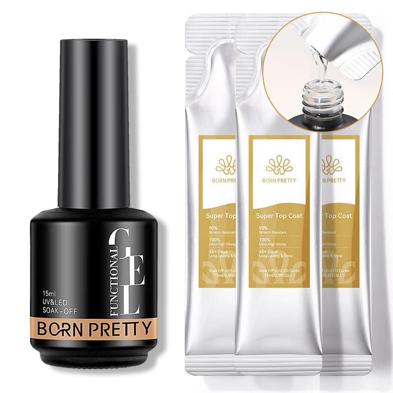4pcs Super Top Coat Set 15ml Base & Top Coat BORN PRETTY 