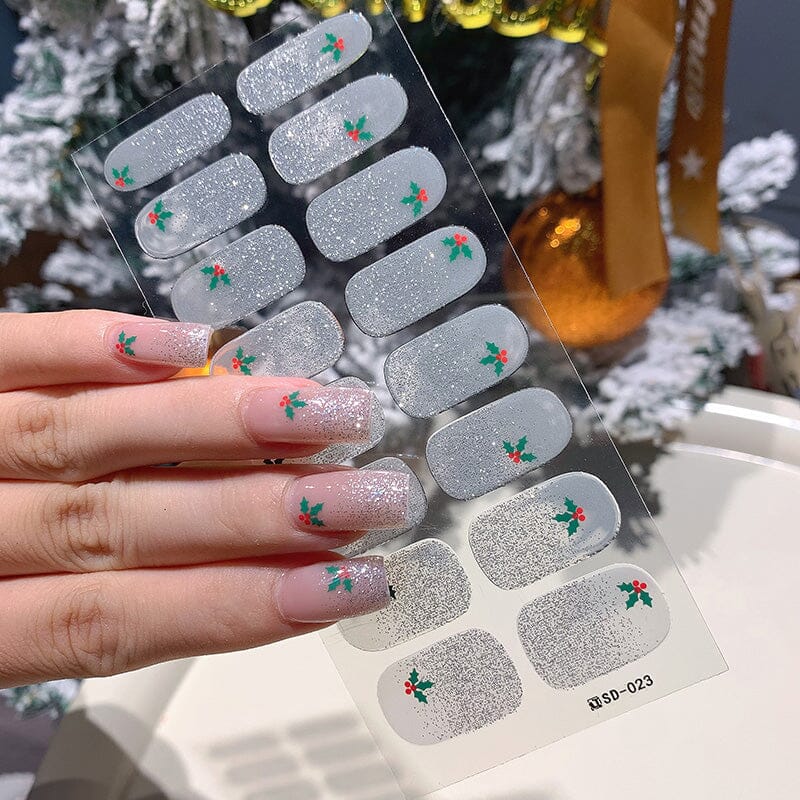 16 Tips Christmas Full Cover Nail Stickers Nail Sticker No Brand 