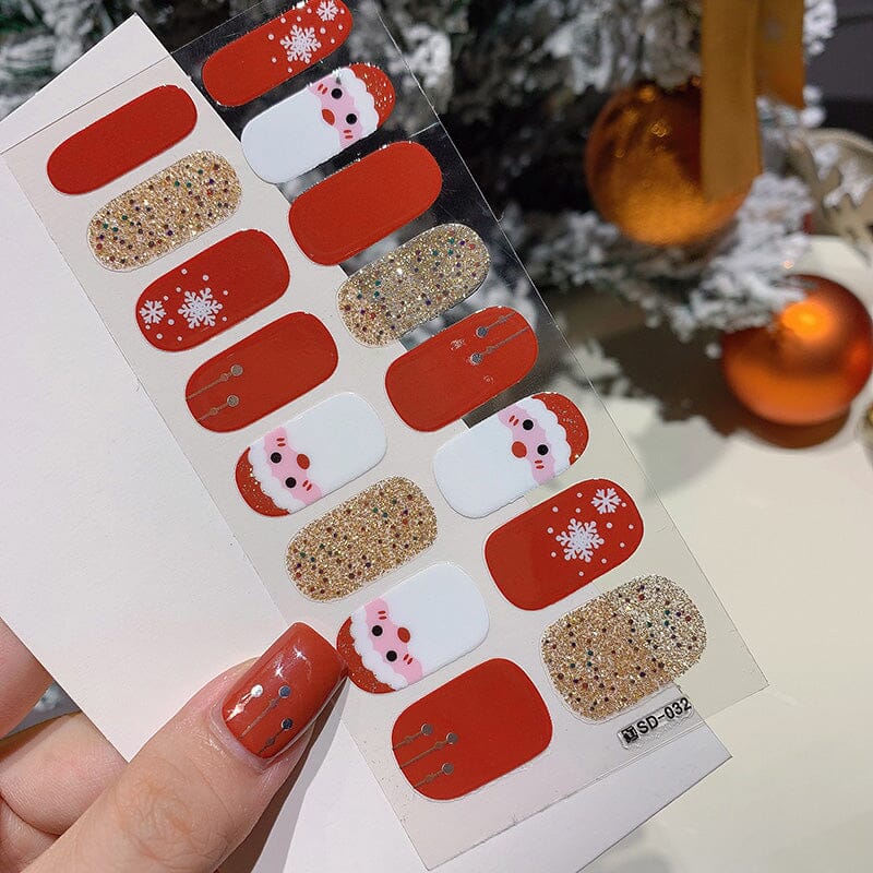 16 Tips Christmas Full Cover Nail Stickers Nail Sticker No Brand 
