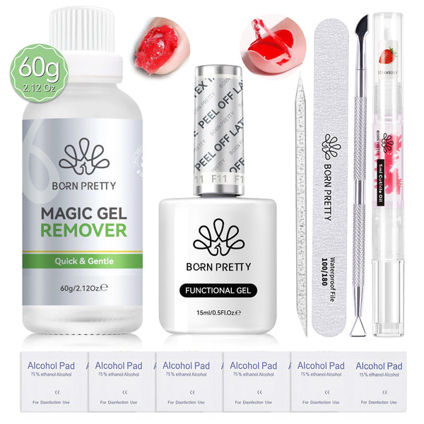 Magic Gel Remover 60g with Peel Off Latex Tape Tools Kit Gel Nail Polish BORN PRETTY 