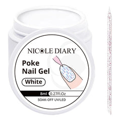 Poke Nail Gel White 8ml Gel Nail Polish NICOLE DIARY 