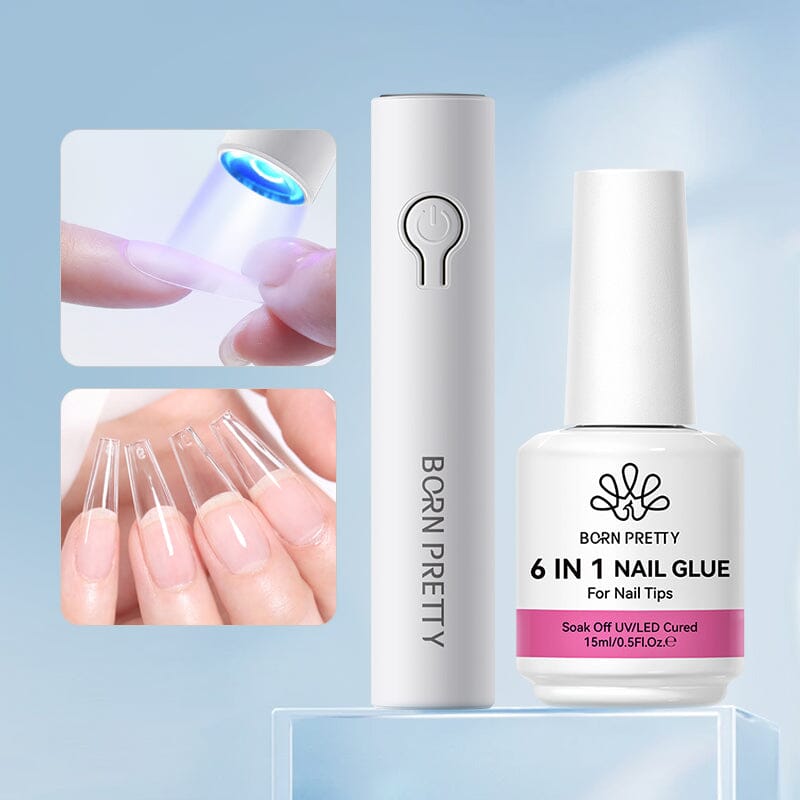 Mini Hand Light & 6 in 1 Nail Glue Gel Sets & Kits BORN PRETTY 