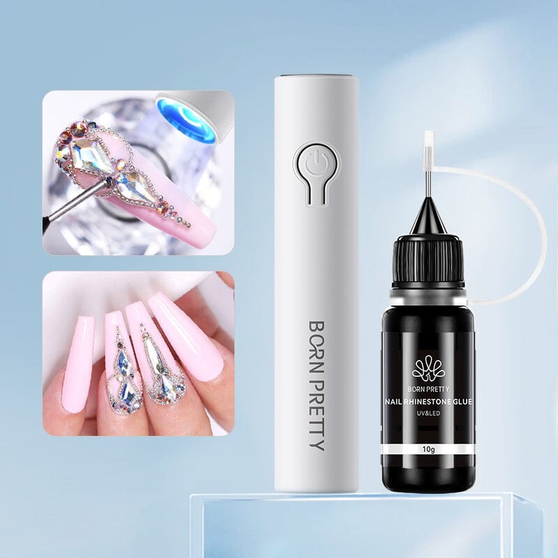 Mini Hand Light & Nail Rhinestone Glue Clear Sets & Kits BORN PRETTY 