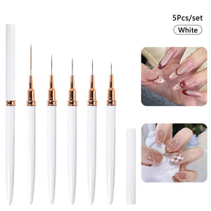 5pcs Liner Nail Brush Set Tools & Accessories No Brand White 