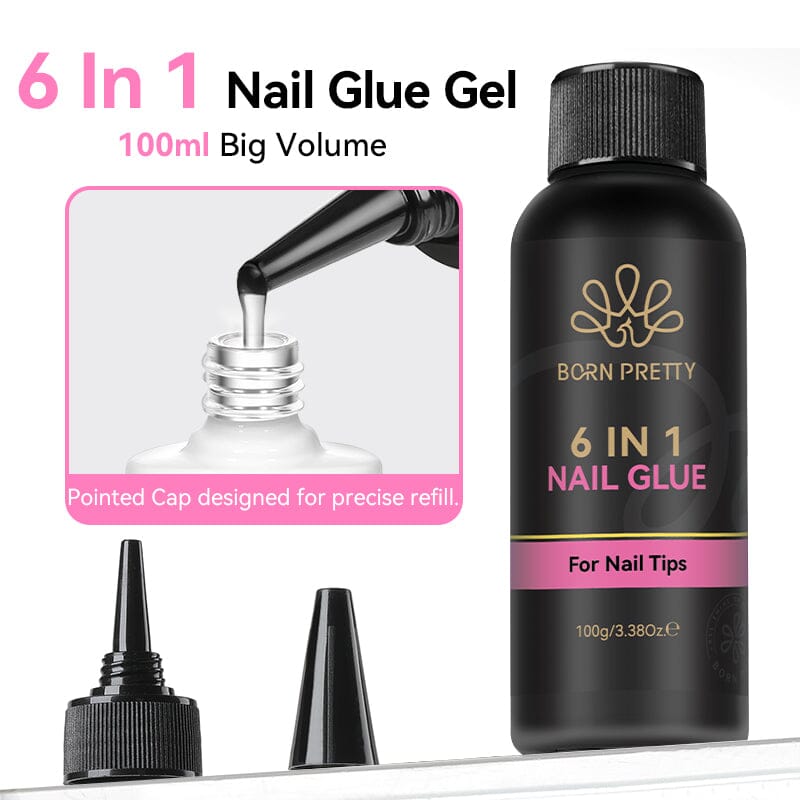 6 in 1 Nail Glue Gel 100g Gel Nail Polish BORN PRETTY 
