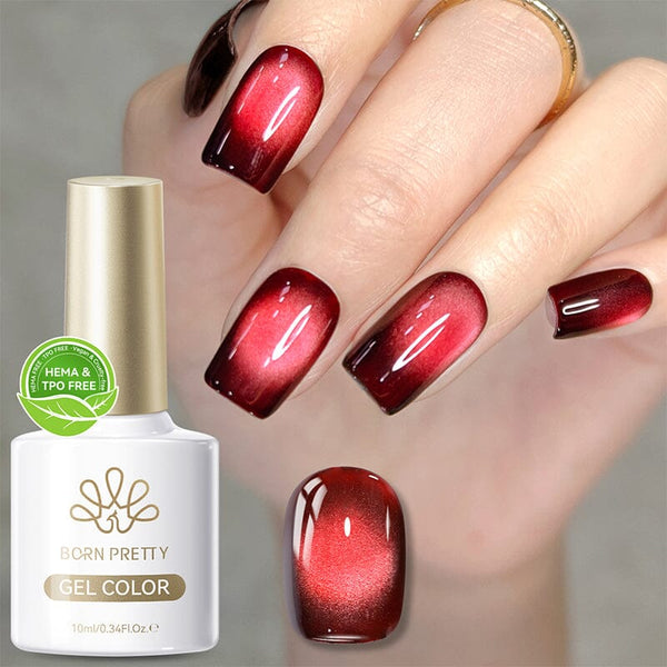 TPO & HEMA Free Glass Bead Cat Magnetic Gel MY153 Wishing Apple 10ml Gel Nail Polish BORN PRETTY 