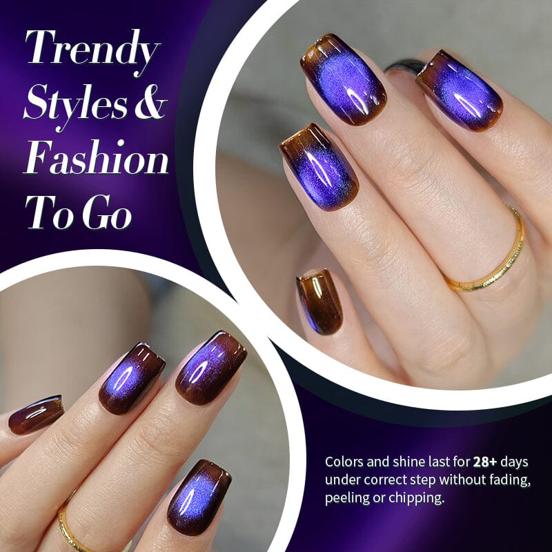 TPO & HEMA Free Glass Bead Cat Magnetic Gel MY124 Grape Iced 10ml Gel Nail Polish BORN PRETTY 