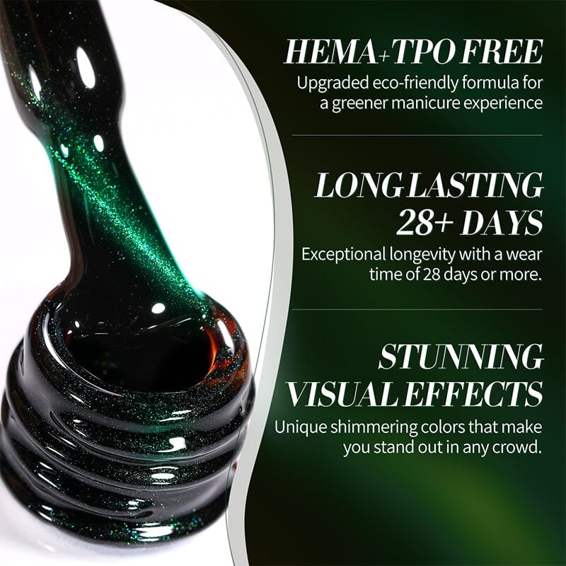 TPO & HEMA Free Glass Bead Cat Magnetic Gel MY126 Mint Soda 10ml Gel Nail Polish BORN PRETTY 