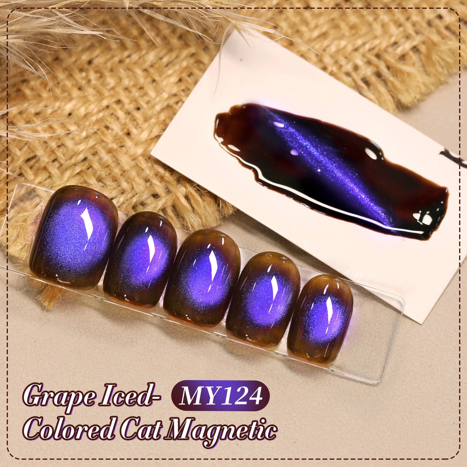 HEMA/TPO FREE Colored Cat Magnetic Gel MY124 Grape Iced 15ml Gel Nail Polish BORN PRETTY 
