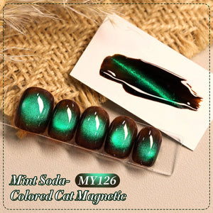 HEMA/TPO FREE Colored Cat Magnetic Gel MY126 Mint Soda 15ml Gel Nail Polish BORN PRETTY 