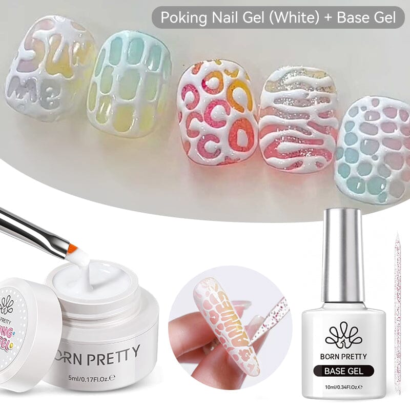 Poking Nail Gel 5ml Gel Nail Polish BORN PRETTY White+Base 